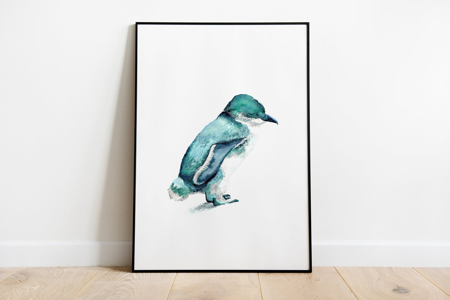 Little Blue Fairy Penguin Watercolor Digital Print