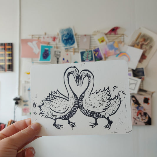 Love Swan Greeting Card