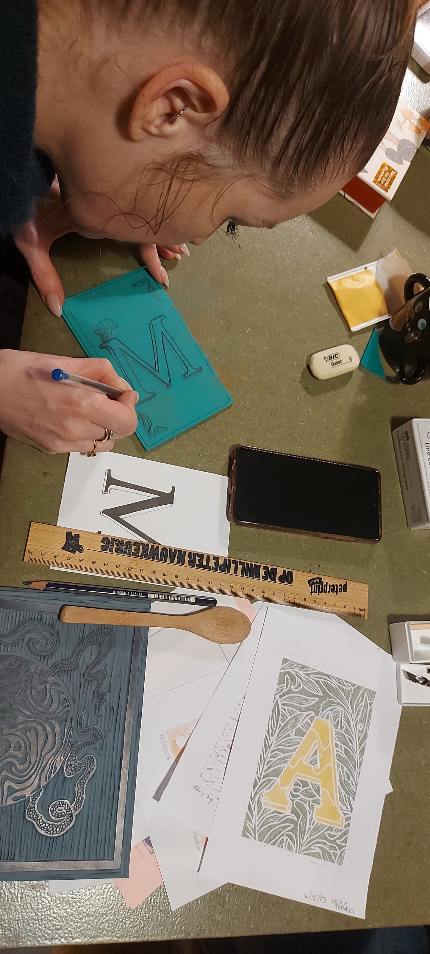 Puzzle Letter Linoprinting Workshop